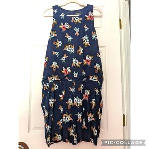 NWT Loft navy floral ruffle back romper